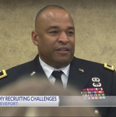 Screen still of TV News interview of Kevin Vereen in uniform